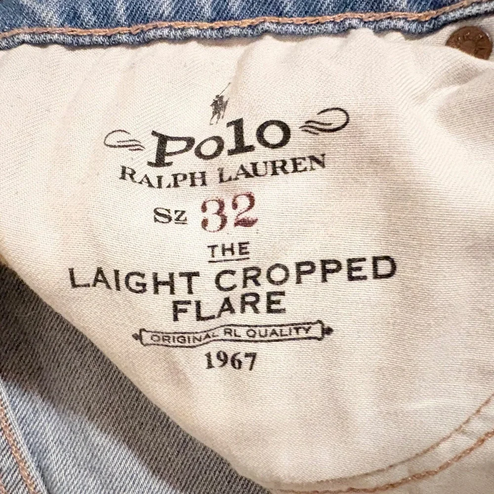 Polo Ralph Lauren‎ Women Light Wash Laight Cropped Flare Jeans size 32 x 27